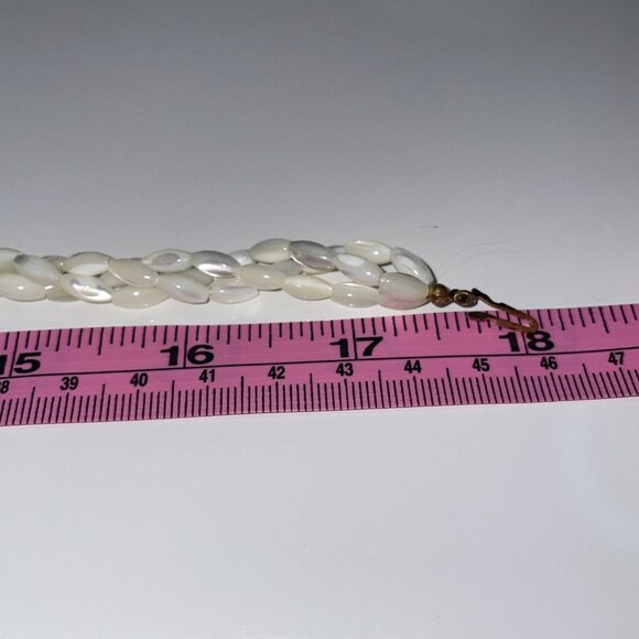 VTG Muli-Strand Rice Twisted Mother of Pearl Jade Coral Necklace & Bracelet N6 - Picture 10 of 11